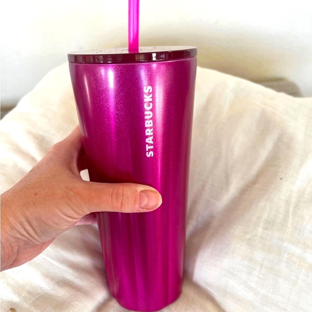 SUMMER FUN! Sold-Out Starbucks “Pink Shimmery Puffy/Scalloped Designed Tumbler!”